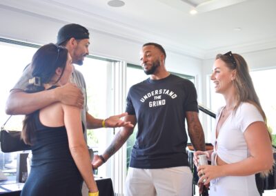 norman powell talking with friends